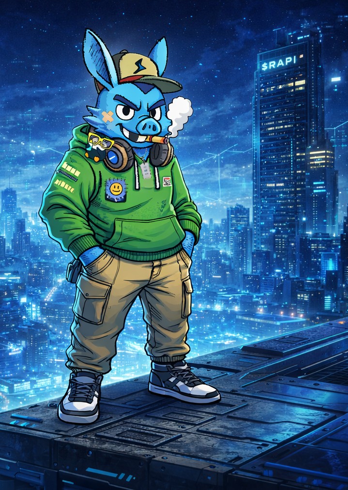 $RAPI rooftop city night art